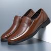 Casual leather shoes men's summer leather business dress soft leather soft bottom breathable thin black medium dad men's shoes