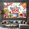 Background Banner - Theme of Lively Seafood Gathering - Pattern Party Decoration Banner
