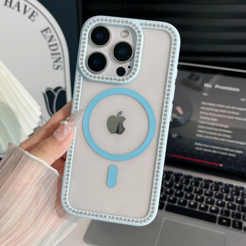 For Magsafe Magnetic Glitter Diamond Clear Case For iPhone 11 12 13 14 15 16 Pro Max Plus Sparkling Rhinestone Shockproof Cover
