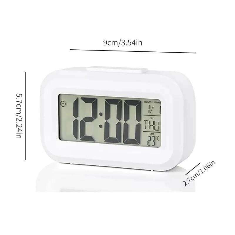 Modern Digital Alarm Clock with Backlight and Snooze Mode for Desk Use Displays Time Date and Temperature for Home or Office