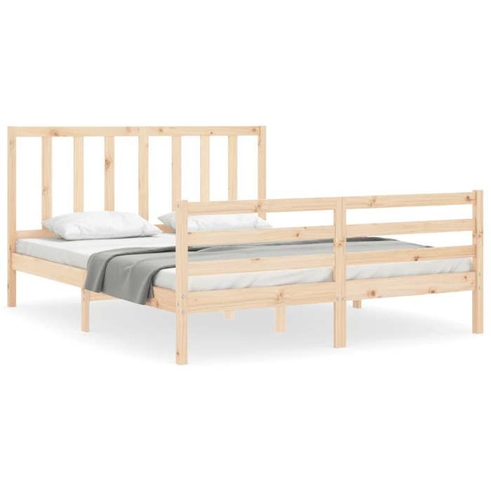 VidaXL Bed Frames with Headboard 160x200 Cm Solid Wood 3193866