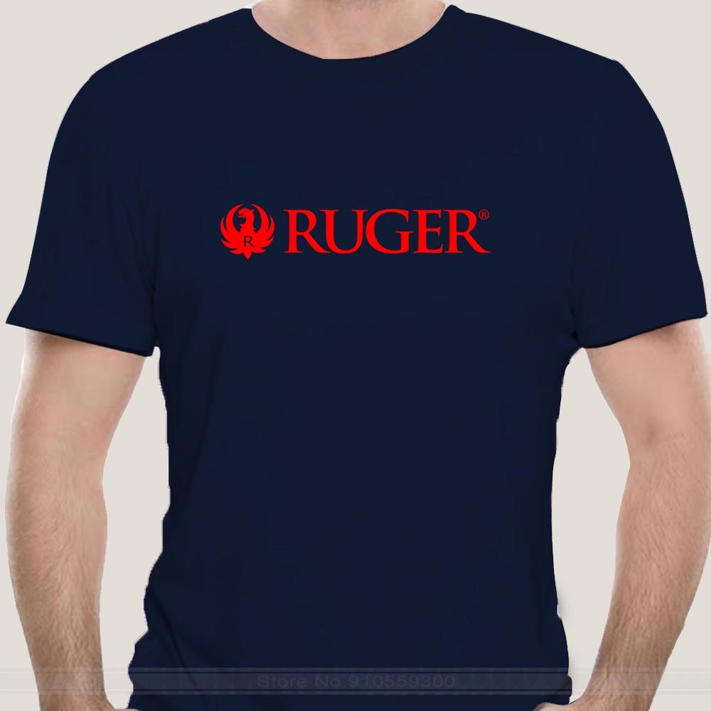 

Ruger Script Red Chest Logo T Shirt 2nd Amendment Pro Gun Rights Rifle Pistol male brand teeshirt men summer cotton t shirt S