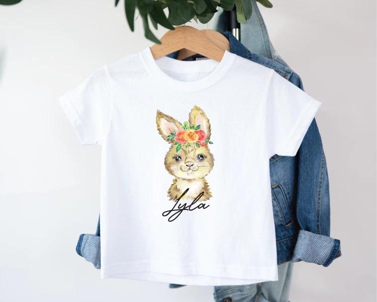 Kids Personalised Easter T-Shirt 2025 Girls Children Easter Outfit Egg Hunt 3 S