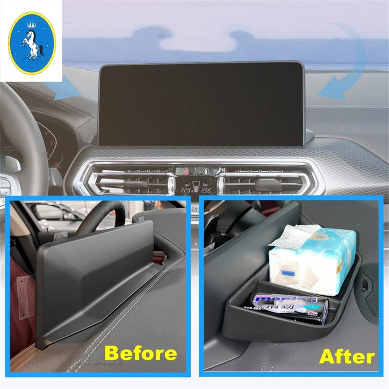 Auto Interior Dashboard Storage Box Center Console Organiser Decor Accessories For BMW X3 G01 2018 -  / X4 G02  -