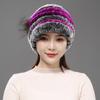 Fur Hat for Women Winter Rex Rabbit Fur Middle-aged and Elderly Ladies Mothers and Grandmothers Fashionable and Warm Knight Cap