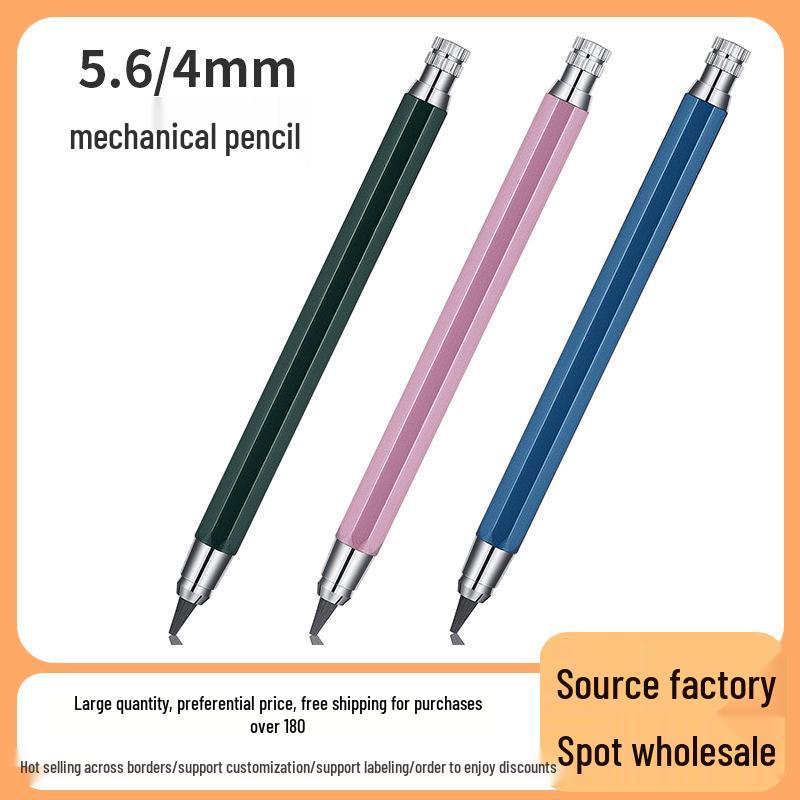 5.6mm Metal Barrel Mechanical Pencil for Art, Drawing, Sketching, and Engineering