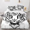 Tiger 3 Piece Printed MicrofibreSet for Kids Boys, 3D Duvet Cover Bedding White Tiger Set 3D Printed Quilt Cover with Pillowcase