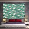 Green and White Mushroom Pattern Design Pattern Wall Hanging Tapestry Decorative Tapestry Home Decor for Bedroom and Living Room