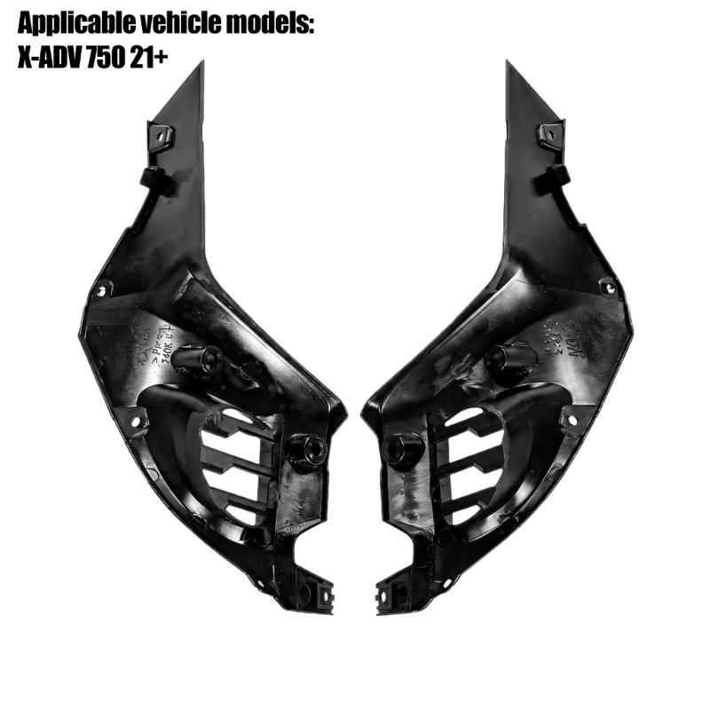 Louvered Motorcycle Side Cover Pair for XADV750 2021-2026, Black ABS Panels with Multiple Visible Attachment Points
