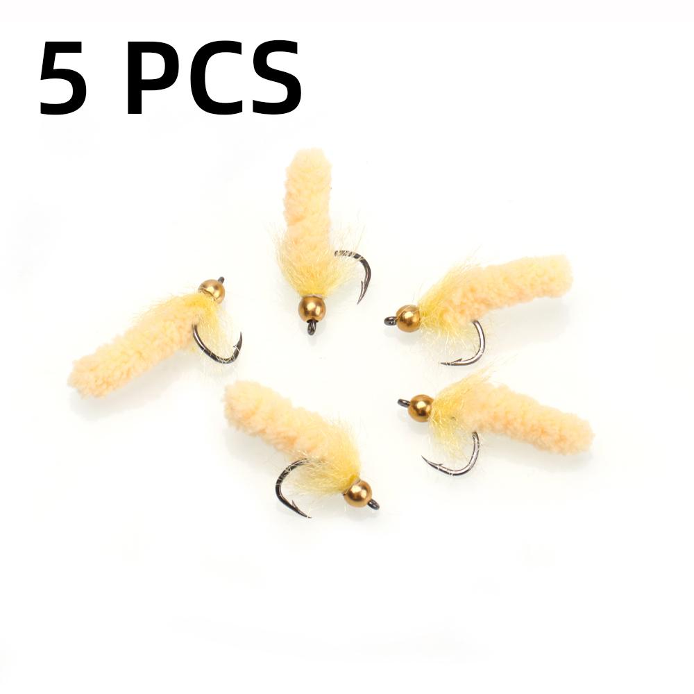 7# Brass Bead Head Mop Fly Trout Bass Grayling Crappie Blue Gill Perch Steelhead Fly Fishing Flies Lure Bait