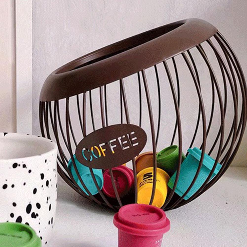 Coffee Capsule Storage Basket Fashionable Home Use Decor Shelf Classic Style Coffee Pod Organizer Holder Stand Container For Home Use Cafe Hotel