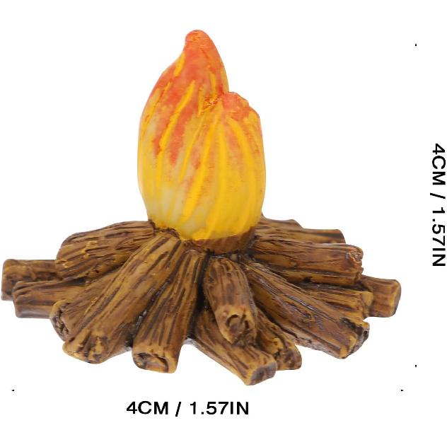 4pcs Fake Resin Bonfire Model Miniature Campfire Dollhouse Mini Fire Miniature Decoration for Micro Landscape Scene