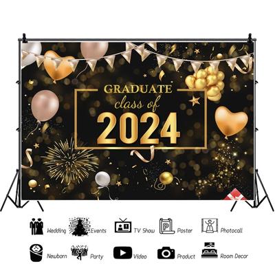 Happy Graduation Backdrop For Photo Class Of 2024 Congrats Grad Prom Party Congratulations Graduates Photography Background Deco