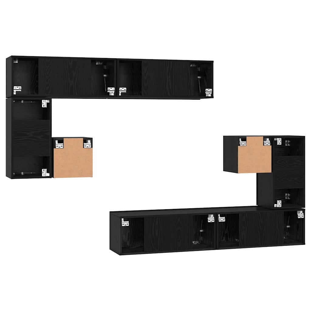 TV Units 4 pcs Black Oak Effect Particleboard