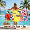 Custom Text Beach Towel, Soft Absorbent Swimming Multi-use TowelSnoopy Peanuts
