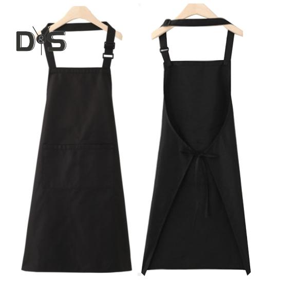 Chef Apron Solid Color Waterproof Polyester Cotton Hanging Neck Apron