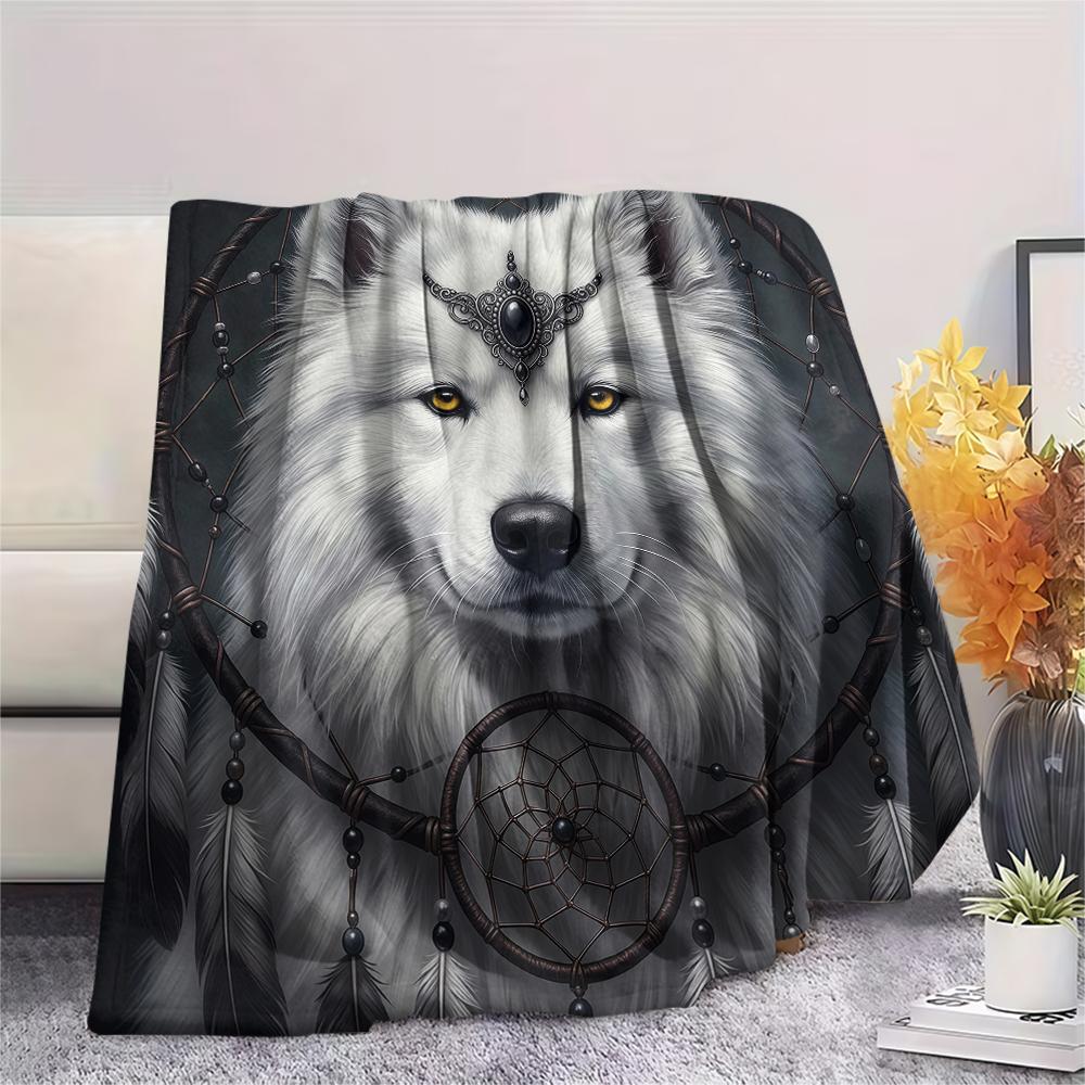 Dreamcatcher Animals Print Flannel Blanket,High quality Comfortable for All Seasons,Home Decor,Warmth and Comfort,Perfect for Christmas Gifts
