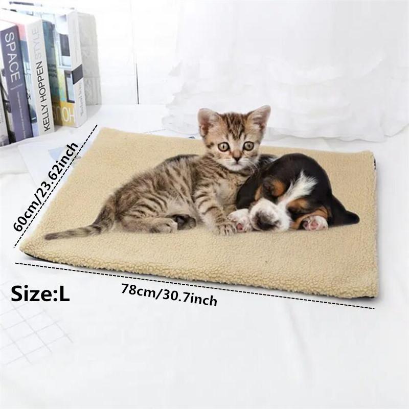 Winter Warm Lamb Wool Dog Bed, Pet Bed Mat, Cat Cotton Bed, Self Heating Cat and Dog Blanket, Pet Supplies