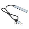 Type C Hub 4 Ports Aluminium Alloy Plug and Play 19.7in Long Cable USB 3.0 Docking Station for