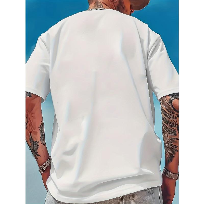 European sizes Men's PLUS BIG DADDY Graphic T-Shirt Plus Size Street Style Loose Fit Soft Breathable Shirt Machine Washable