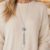 Lange Ketting Kwastjes Ketting, Knoop met Kwastjes Hanger Lange Ketting, Boho Kwastje Bedel Trui Ketting voor Vrouwen Sieraden Cadeau