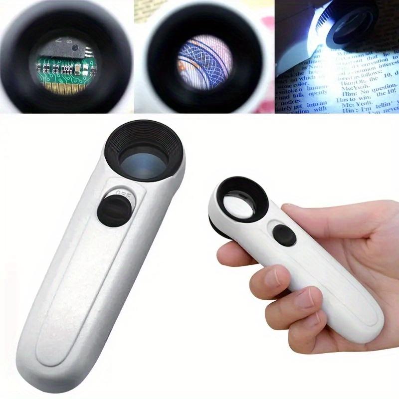40X Jewelry Loupe Magnifier with 2 LED Lights Handheld HD Magnifying Glass for Diamond Jade Gemstone Identification