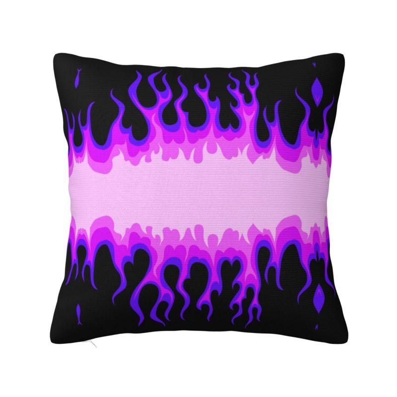 Fashion Red Burning Fire Racing Flames Cushion Cover Velvet Throw Pillow Case for Car Square Pillowcase Bedroom Decoration