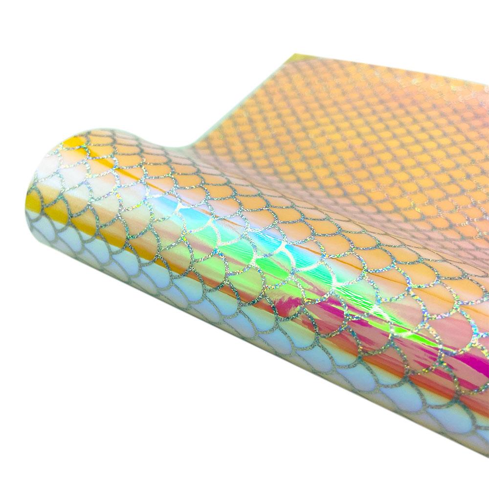 Holographic Adhesive Craft Vinyl for Cut Easy to Weed & Transfer Iridescent Film for Home Decor Logo Letters Car Glass Sheets