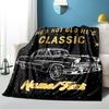 1PC Custom Name Classic Car Starry Night flannel blanket versatile,all-season throw suitable for the living room,bedroom,camping,travel,and gift