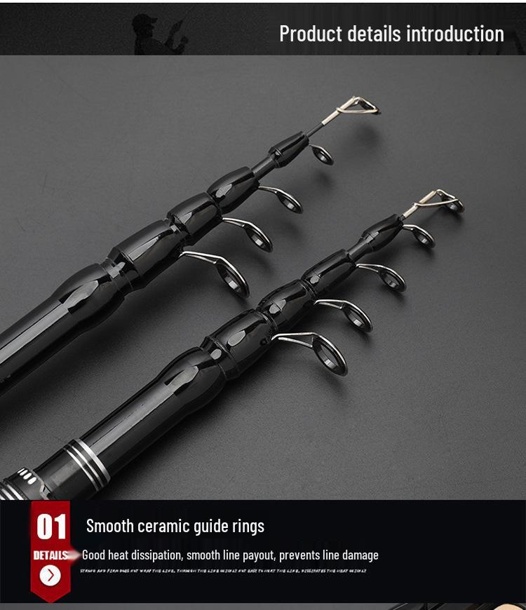 Cross-Wood Telescopic Metal Reel Bass Rod - Ultra Short, Lightweight, Popular In Europe & America