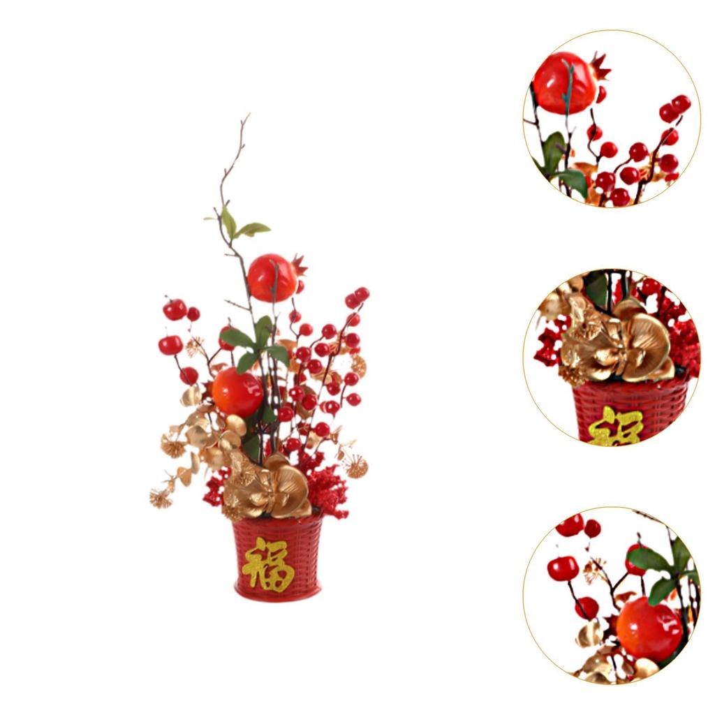 Artificial Flowers Bouquet 2025 Desk Photo Prop Chinese New Year Decoration for Spring Festival Indoor Porch Wedding Home Decor