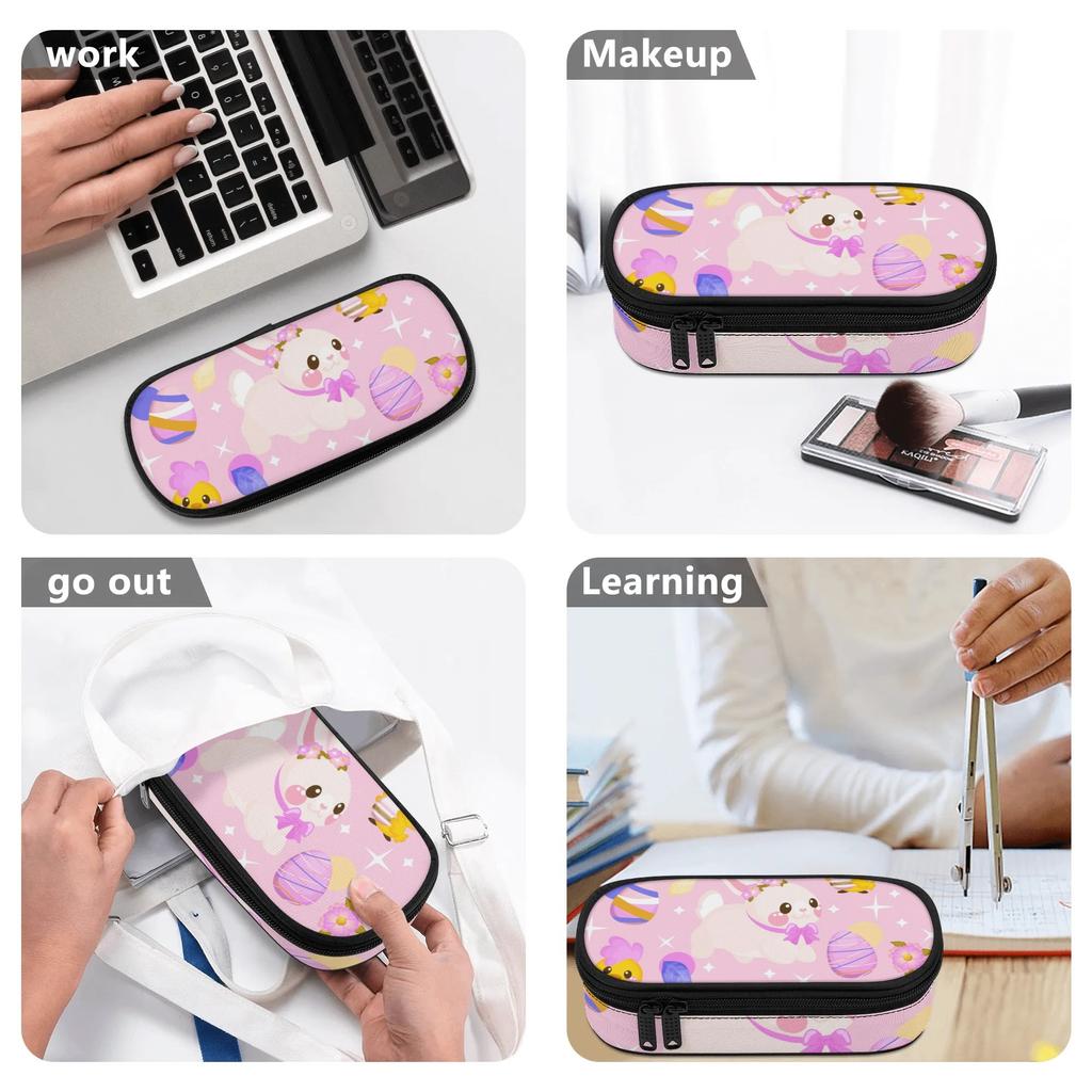 Pen Case Neat Design Strong Polyester Fabric Easy Open Zipper with Main Pocket Mesh Layer and Removable Pen Divider for Students