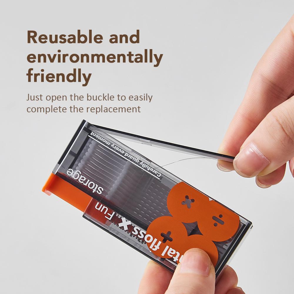 Portable Floss Box with 10pcs Dental Floss Pop Up Dental Floss Dispenser Oral Care Teeth Cleaning Tool for Home Office