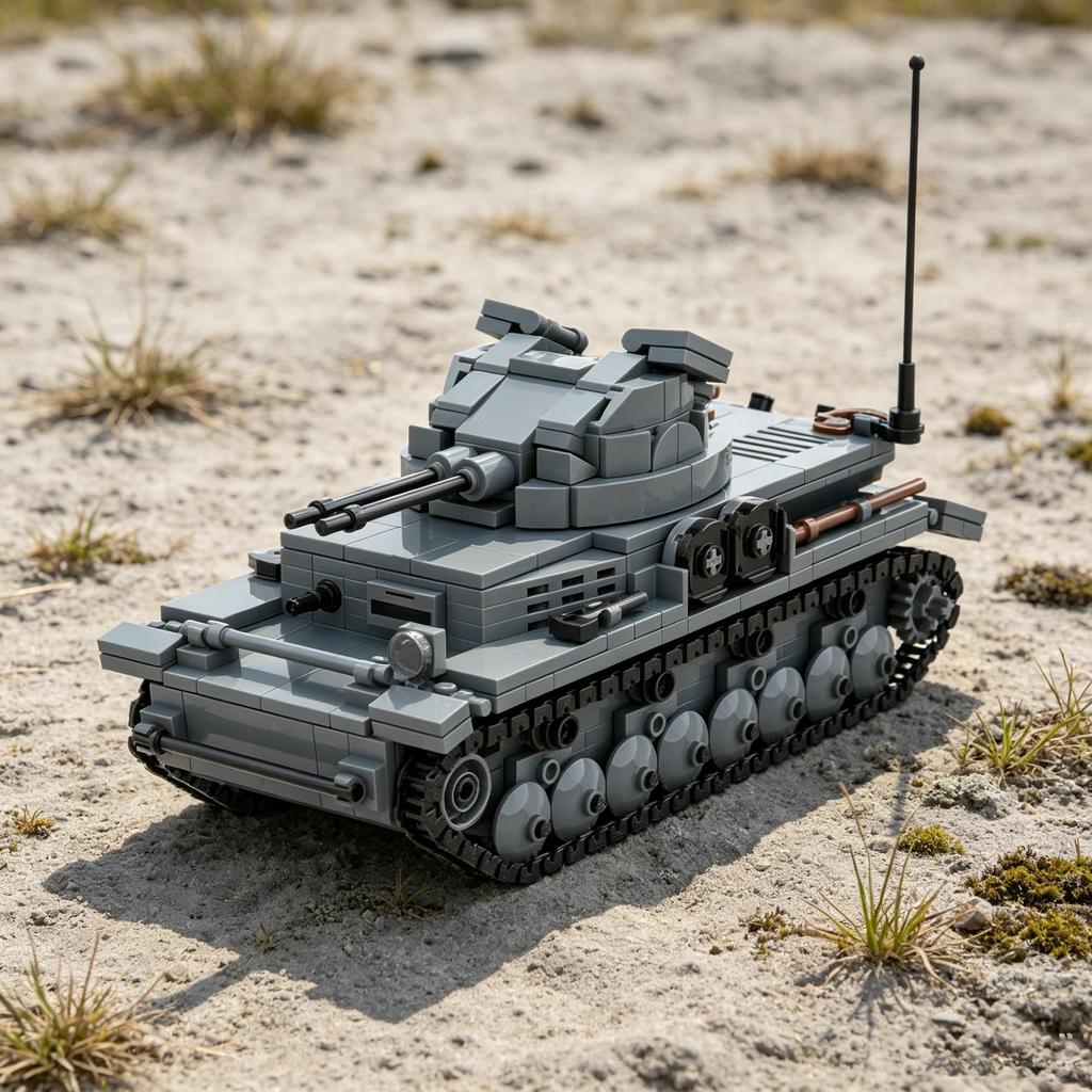 WWII German Flakpanzer IV Kugelblitz Mk 103 Zwilling 30mm Twin Anti Aircraft Tank Military Building Block Toy 456pcs 2pc Soldier