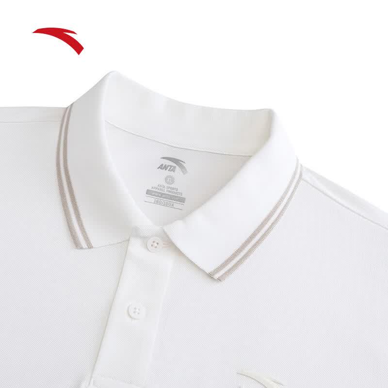 Anta Men's Contrast Color Breathable Short-Sleeve Polo Shirt