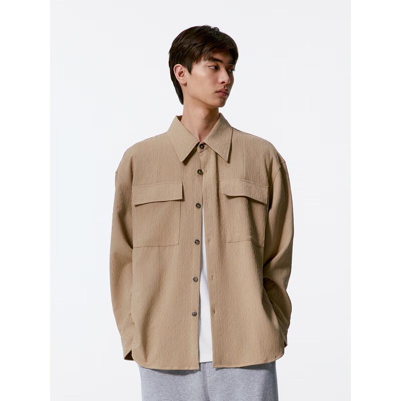 GXG Men's Fall Lapel Long-Sleeve Shirt Jacket