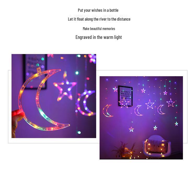 Waterproof Outdoor LED Solar String Lights - Curtain Style for Christmas & Courtyard Decorations