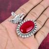Roter Koralle Handgemachter Edelstein Anhänger, 925 Sterling Silber Anhänger Antiker Schmuck, Für Verlobungsgeschenk
