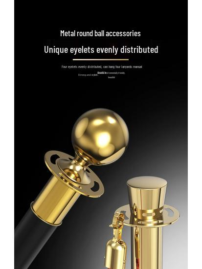 Słupek VIP Concierge: 1m Słupek ze stali nierdzewnej ze smyczą do barierek kolejkowych i powitalnych