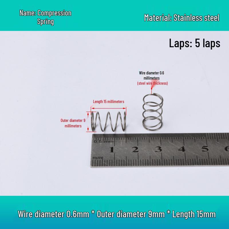 Y-förmige Edelstahl-Druckfeder, 0,6 mm Draht, 7-12 mm Außendurchmesser