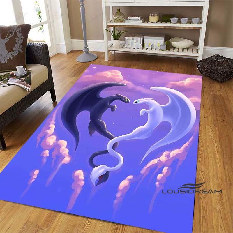 Various sizes of How to Train Your Dragon Toothless pattern rugs, cartoon style, suitable for bedrooms, living rooms, sofa