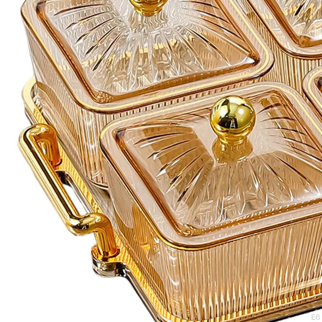 Appetizer Serving Tray Divided with Rack Luxury Multifunctional Cookies Jar Condiment