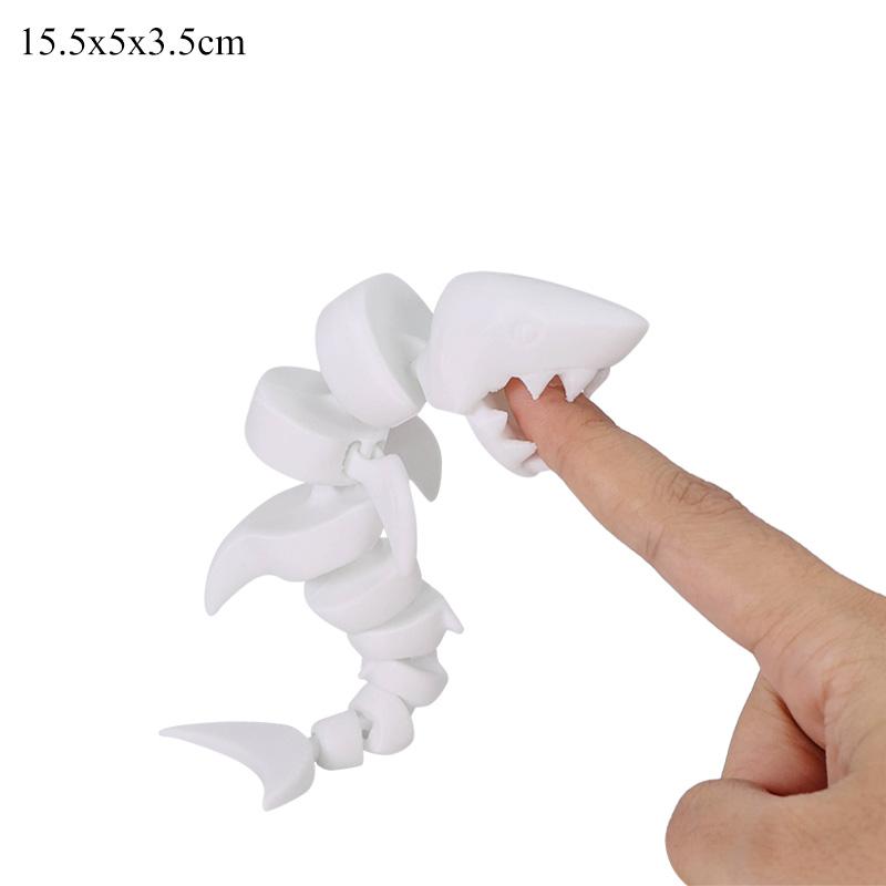 3D Printed Shark Tabletop Ornament Toys Action Model Shark Teal Purple White Decompression Decoration Kids Birthday Cute Toy