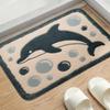 Seaside Bathroom Mat Set Toilet Water Absorbing Foot Mat Home Decor Door Mat Machine Washable