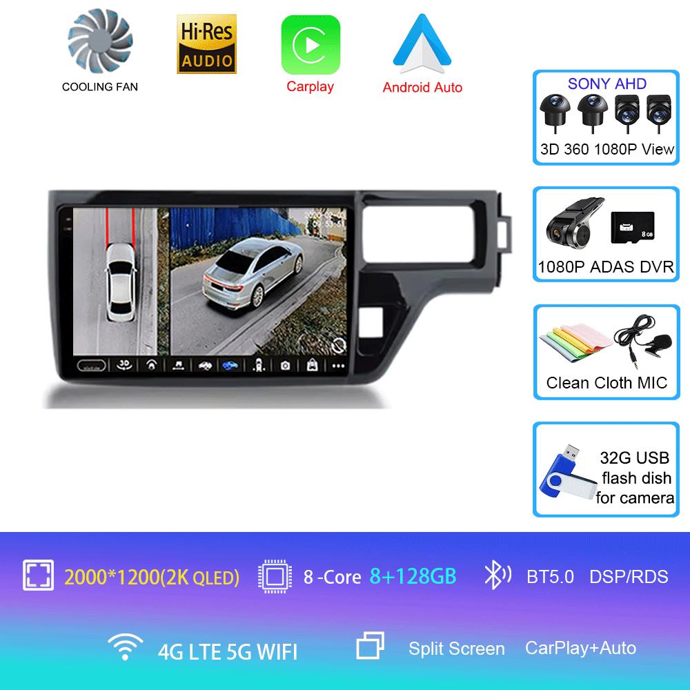 For Honda Stepwgn 5 2015 - 2021 RHD Car Radio Multimedia Headunit QLED System Navigation GPS Auto Android 2 Din DVD