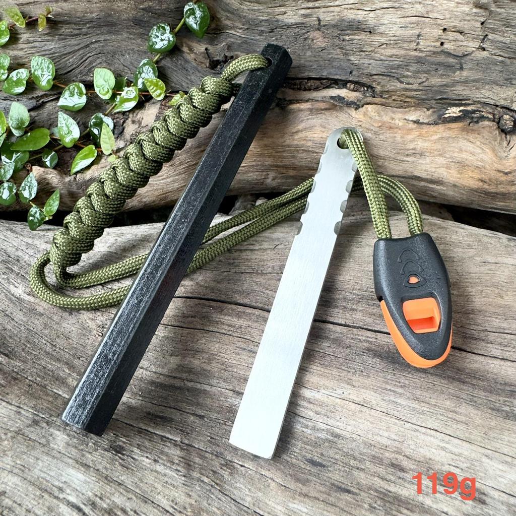Hexagonal Magnesium Fire Starter Rod with Scraper for Outdoor and Wilderness Survival