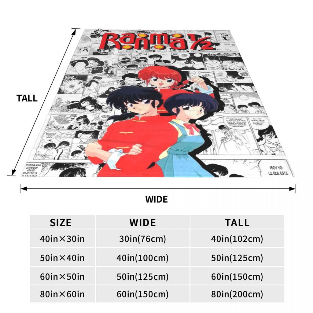 Ranma 12 Saotome Pig Girls Blankets Soft Warm Flannel Throw Blanket Plush for Bed Living Room Picnic Travel Home Couch
