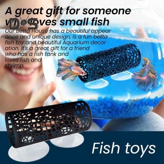 Tunel pro bojovnice s přísavkou, dutý spací tunel pro bojovnice, malé ryby, krevety, úkryt, hračka, dekorace do akvária, příslušenství pro akvárium