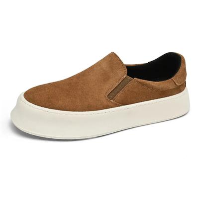 Men's Shoes Summer 2024 New Low-top All-match Nubuck Leather Sneakers Lightweight Slip-on Slip-on Shoes Fashionable Casual Shoes