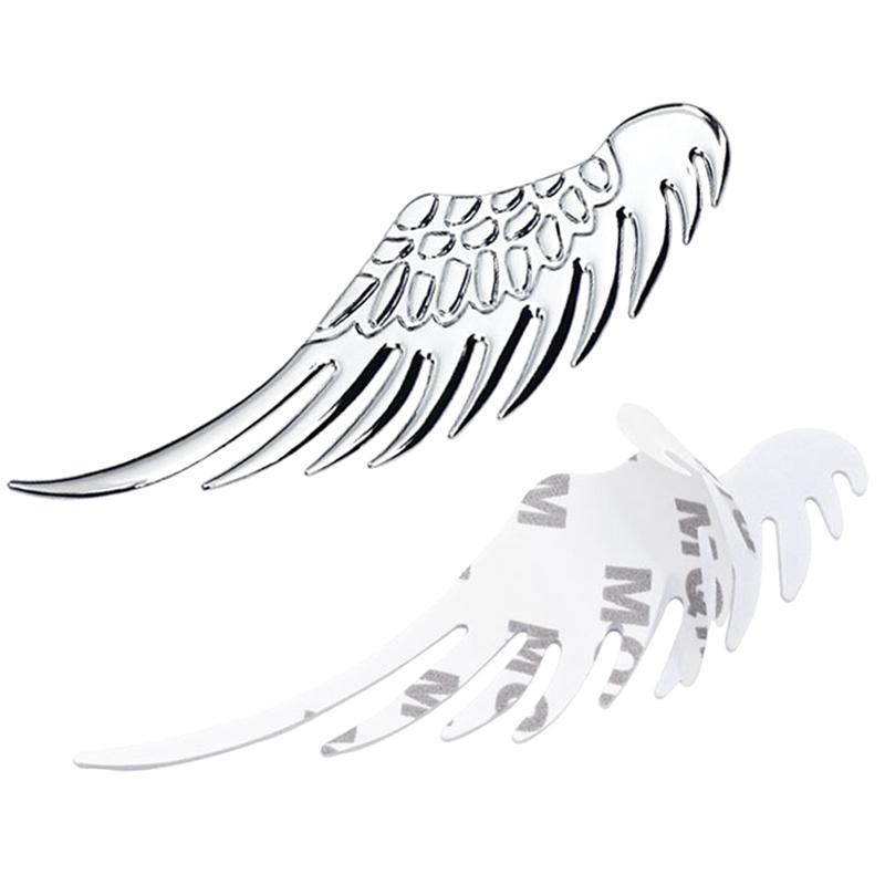 1Pair Car Auto Motorcycle Body Sticker 3D Eagle Angel Wings Fashion Gold Silver Aluminum Stickers Auto Exterior Decoration